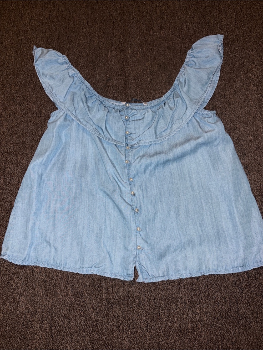 Denim off the shoulder top